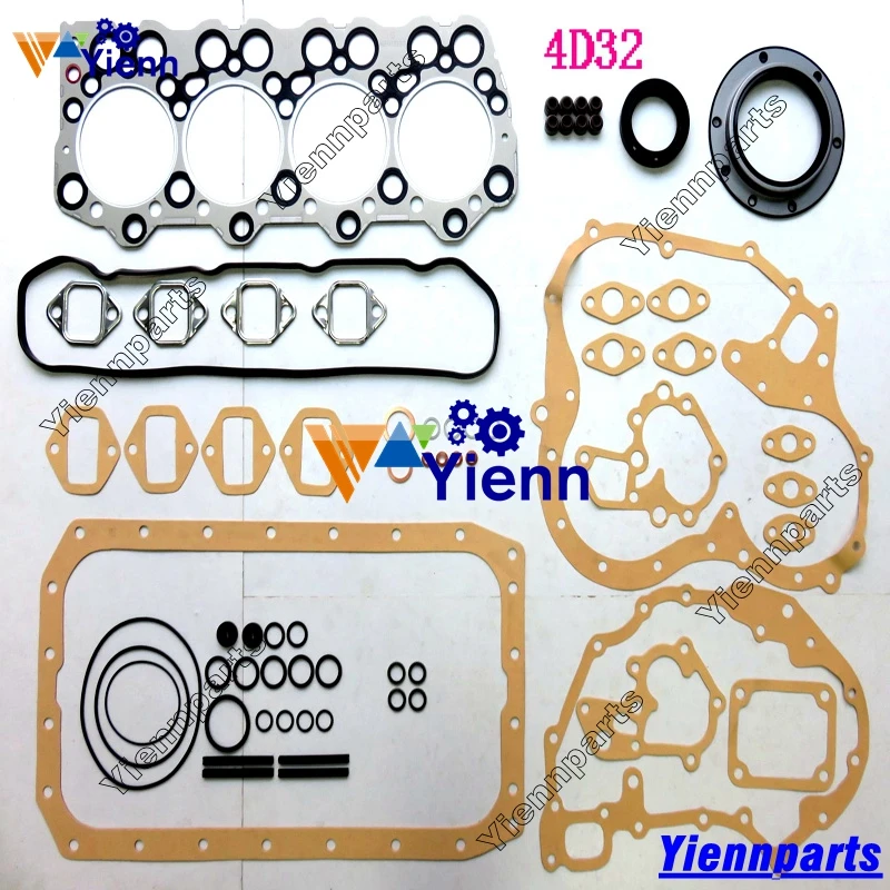 For Mitsubishi 4D32 Full Gasket Set ME997273 With Head Gasket ME013330 For CAT E40B E70B E311B Excavators 4D32 Diesel Engine