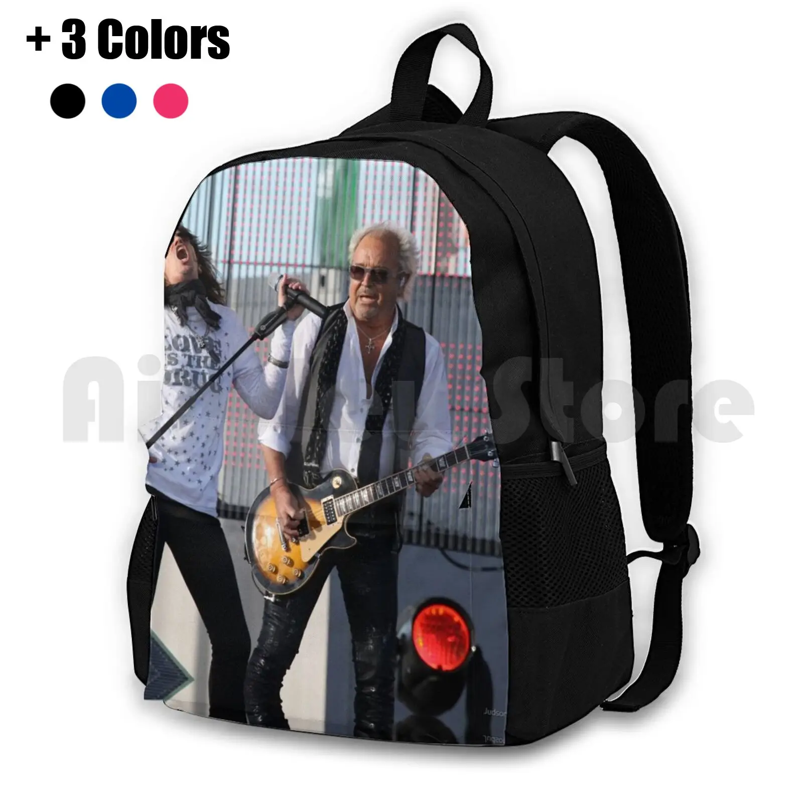 Hansen & Mick Jones Of Foreigner Outdoor Hiking Backpack Waterproof Camping Travel Music Live Celebrities Canon Night