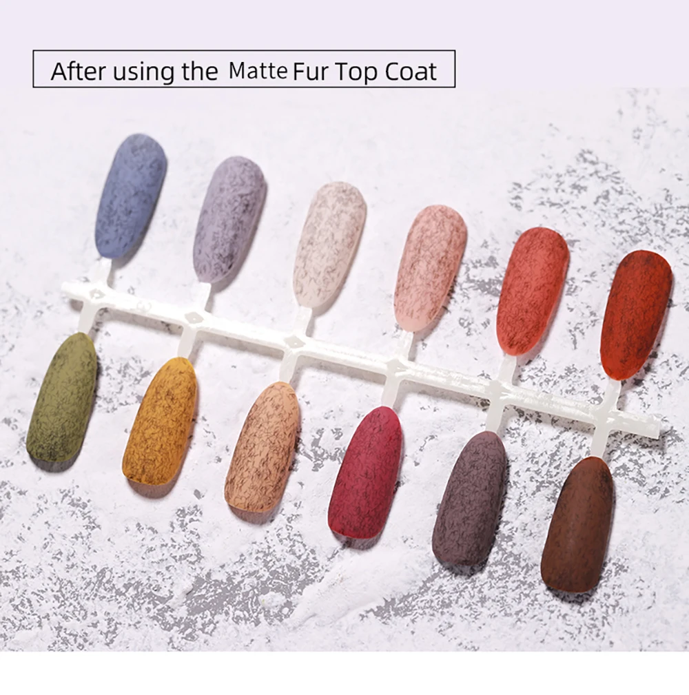 Vendeeni 15ml Faux-Fur-Effekt Gel-Nagellack, Top- und Base-Coat erforderlich, Matt-Effekt UV Soak-Off Gel-Lack, Nagelkunst-Maniküre-Gel – Detail 9