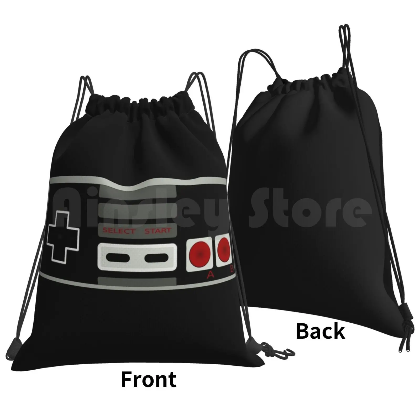 Gaming Controller Backpack Drawstring Bags Gym Bag Waterproof Gaming Retro Controller Computer Play Super Game