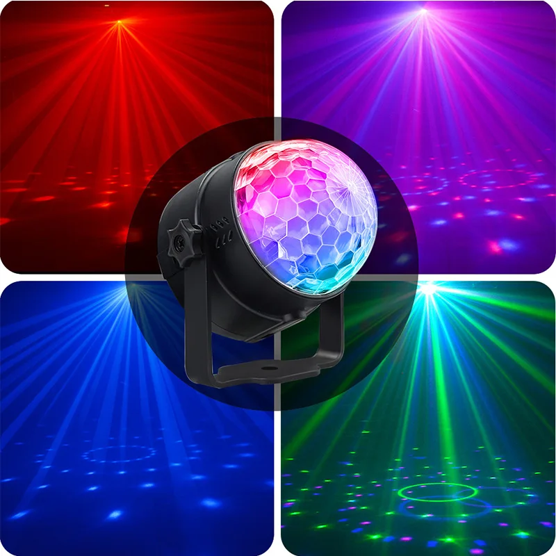 Mini  LED Stage Light 3W LED RGB Crystal Magic Ball With Remote Control Party Light for KTV Disco Bar US/EU/UK/AU Plug