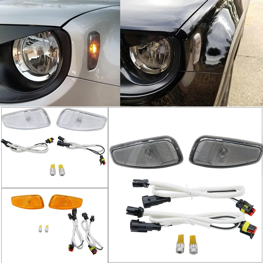 Car Front Turn Signals Side Lamp For Jeep Renegade 2014-2023 Accessories Side Reflection Warning Turn Signal Light Lamp Cover