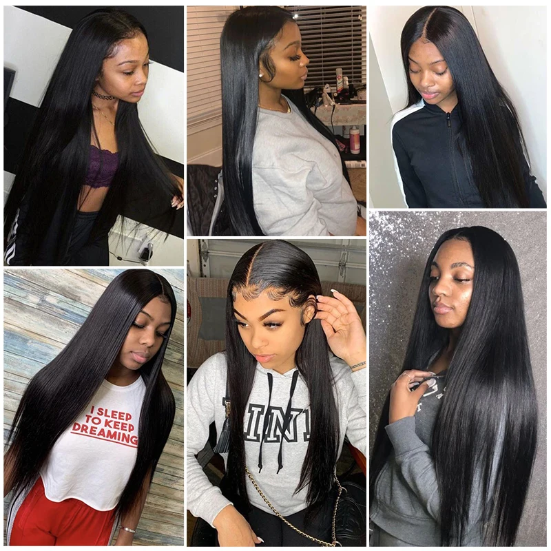 Glueless Straight 4x4 Lace Closure Wigs Ready To wear Pre Cut Pre Plucked Lace Closure Wigs Glueless Straight Human Hair Wigs