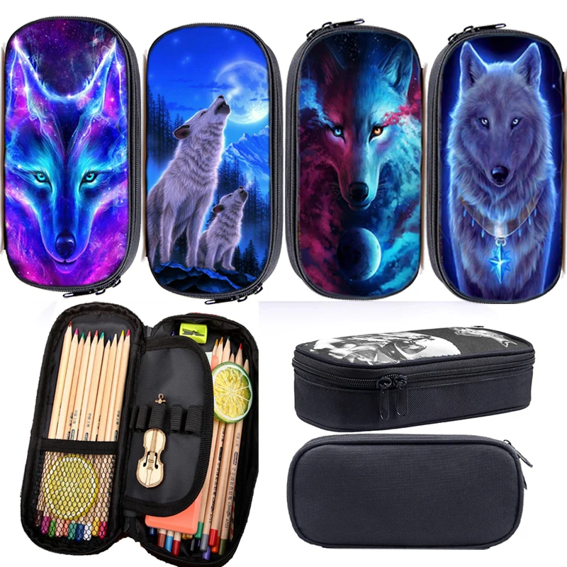 

Animal Wolf Pencil Case For Boys Girls Students Wolf Pen Bag Animal Pen Case Kids Pencil Holder Children Stationery Bag