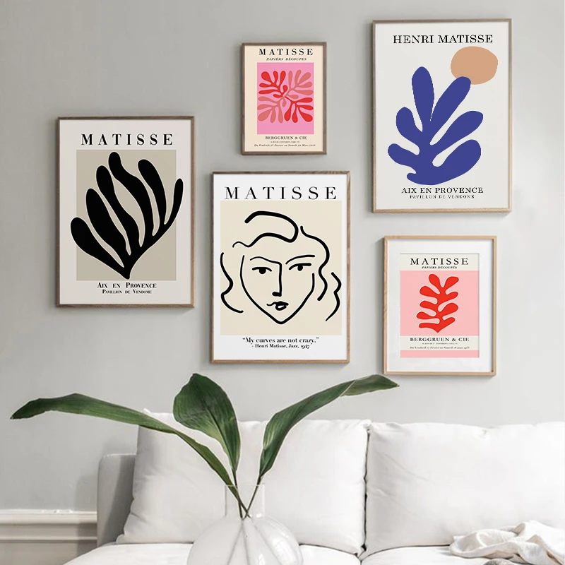 High Quality Abstract Face Leaf Print Art Cutout Poster Henri Matisse Modern Home Bedroom Wall Decor Picture Canvas Painting