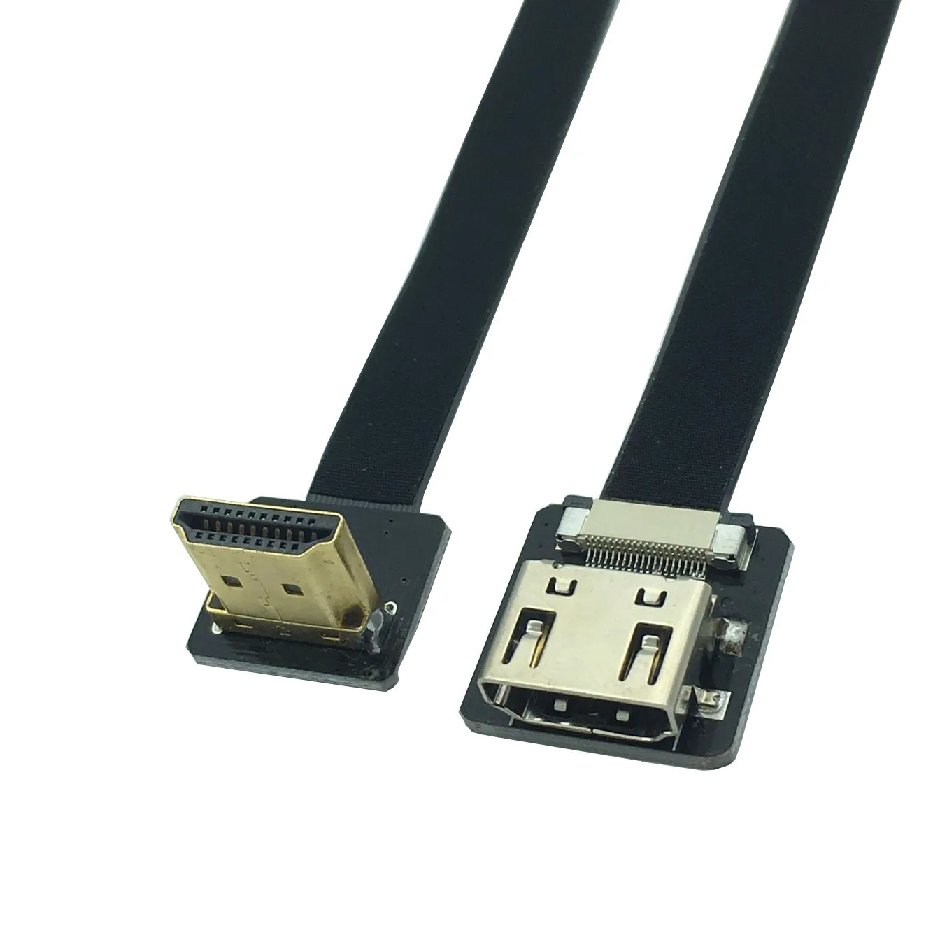 FPV HDMI-compatible Male to Female 90 degree UP Angled FPC Ribbon Flat Extension Cable Pitch 20pin Plug Connector