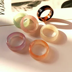 2025 New Temperament Colorful Resin Acrylic Ring For Women Candy Color Round Finger Ring Fashion Jewelry Gift