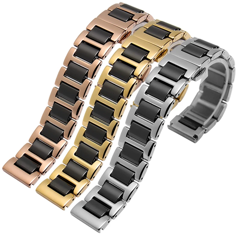 quick release high quality ceramic watchband 14 15 16 17 18 19 20 21 22mm black white watch strap for men and women bracelet