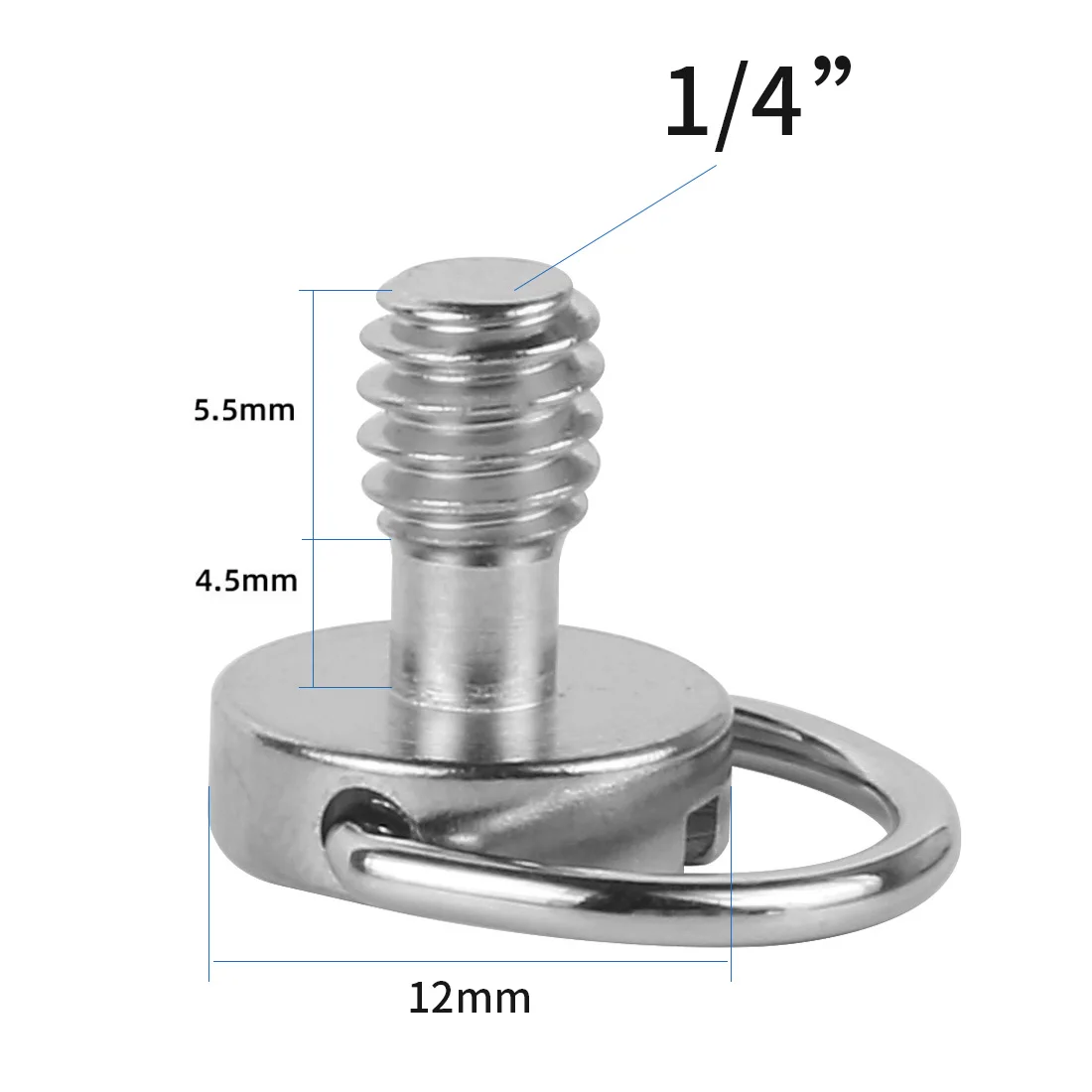 6PCS 1/4 "Stativ Schrauben D-Ring Edelstahl Schnellwechselplatte Adapter für DSLR Kamera Einbeinstativ Licht foto Studio Teile – Detail 19
