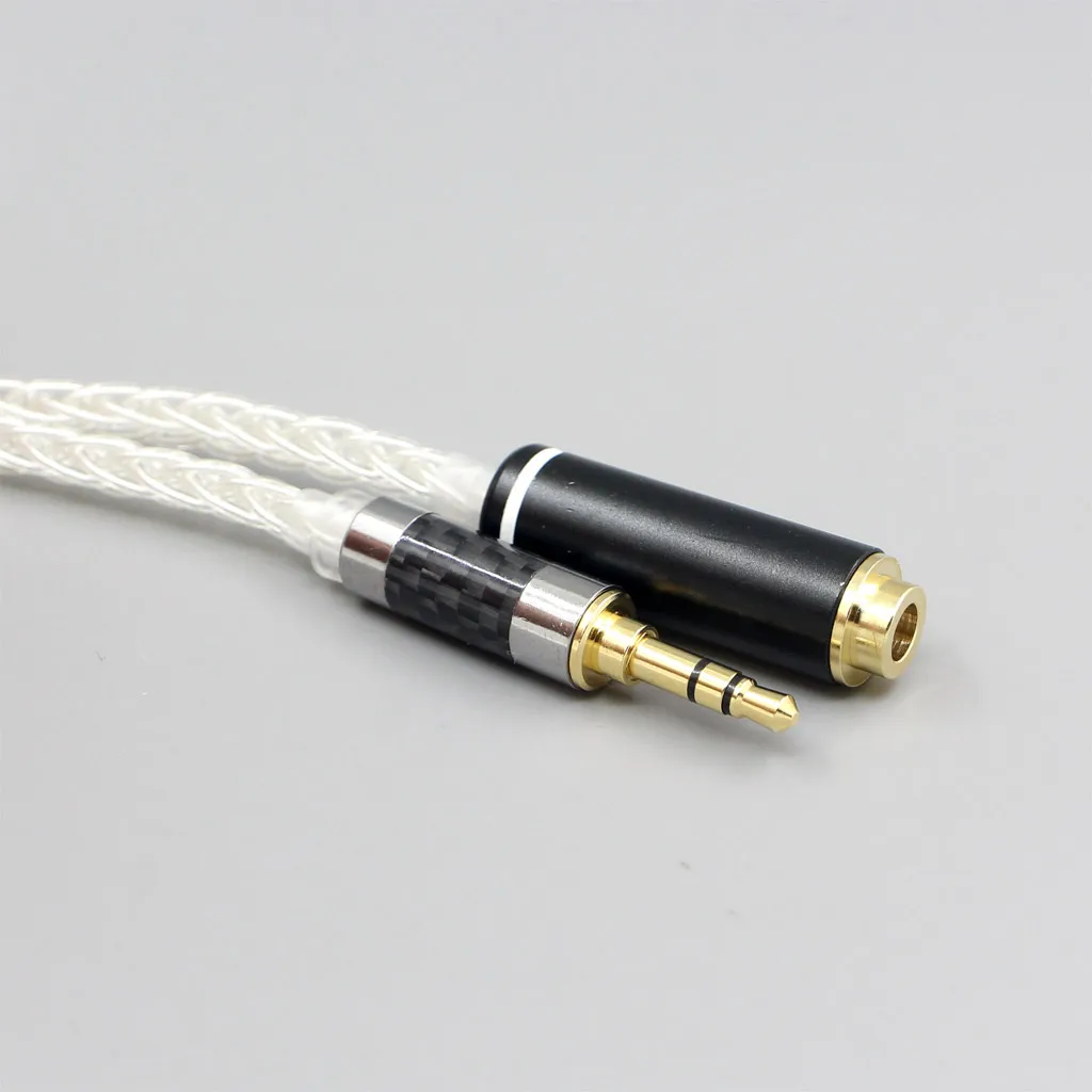 Ln007464 várias plugues de comprimento, 8 núcleos, prata 99% puro fone de ouvido cabo para 3.5mm xlr 6.5 2.5mm macho para 4.4mm fêmea