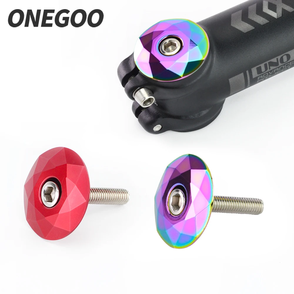 Onegoo Aluminum alloy Road Mountain Bike Bicycle M6x30 Headset Top Stem Cap For 28.6/31.8 Steerer Front Fork