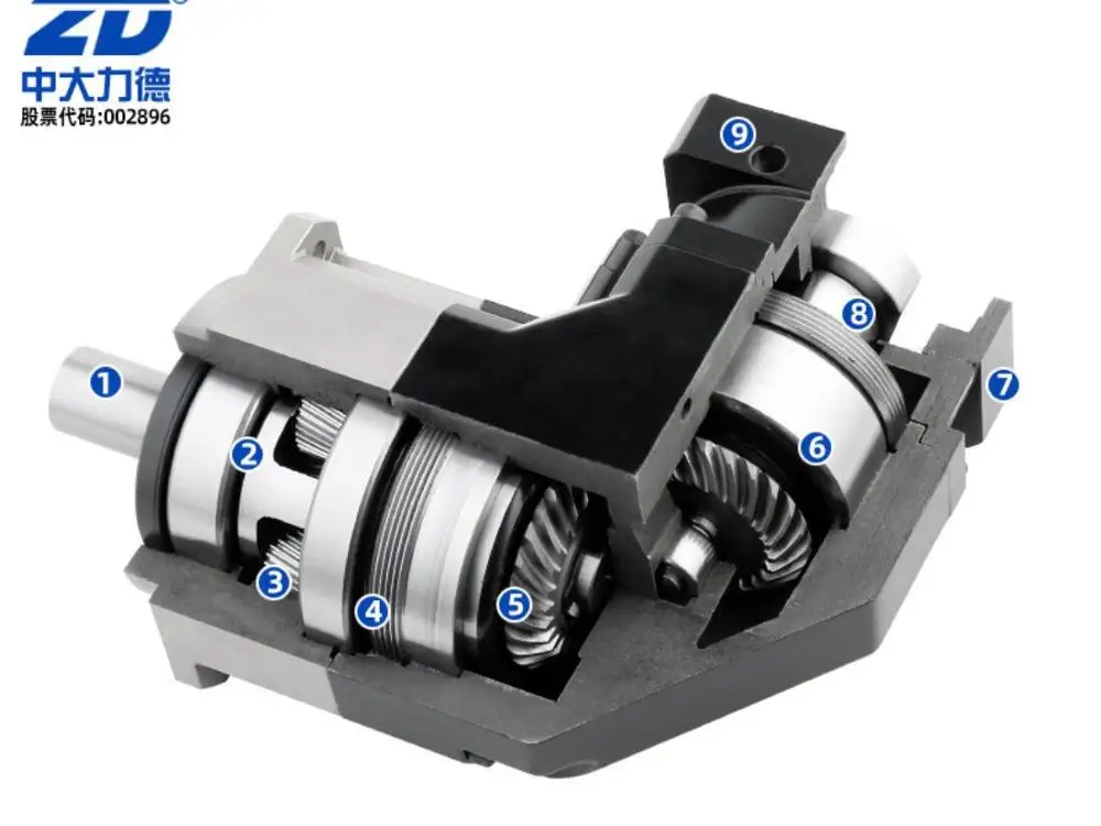 ZD medium and large 60ZDWE planetary gear right angle reducer servo stepping planetary right angle reducer 10:1 speed rate