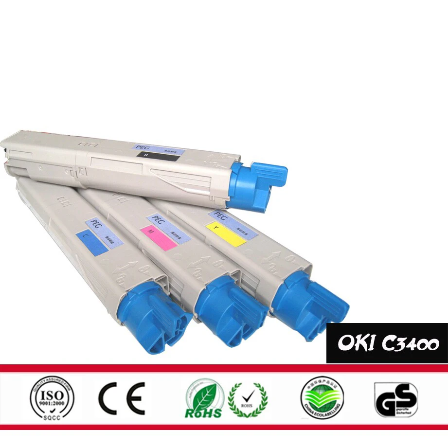 4pcs Compatible color toner cartridge for OKI C3300 C3400 C3450 C3520 C3530 C3600