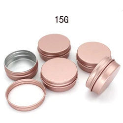 50/100pcs/lot 15g aluminum jar rose gold color Metal Empty Cosmetic Care Eye Cream Lip Balm Gloss Packaging 15g aluminum tin