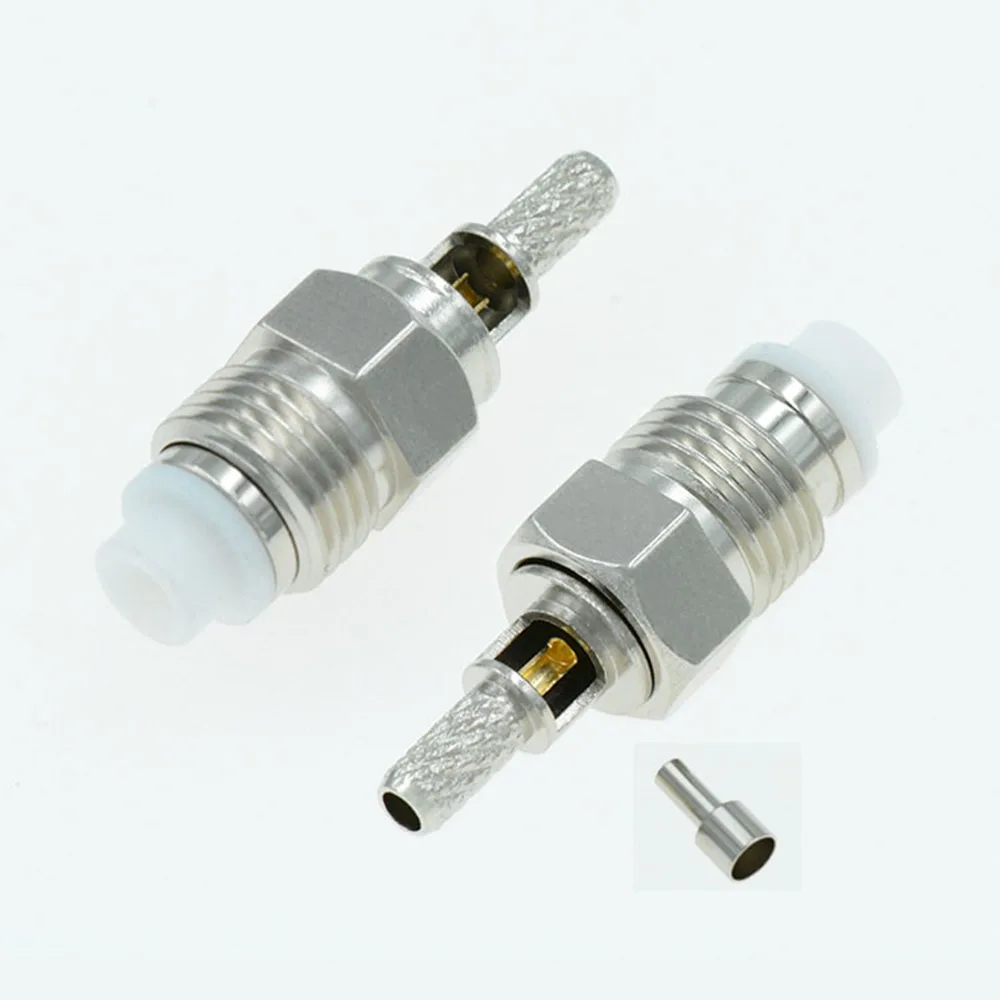 Short FME Female Jack Crimp RF Connector For RG174 LMR100 RG316 Cable