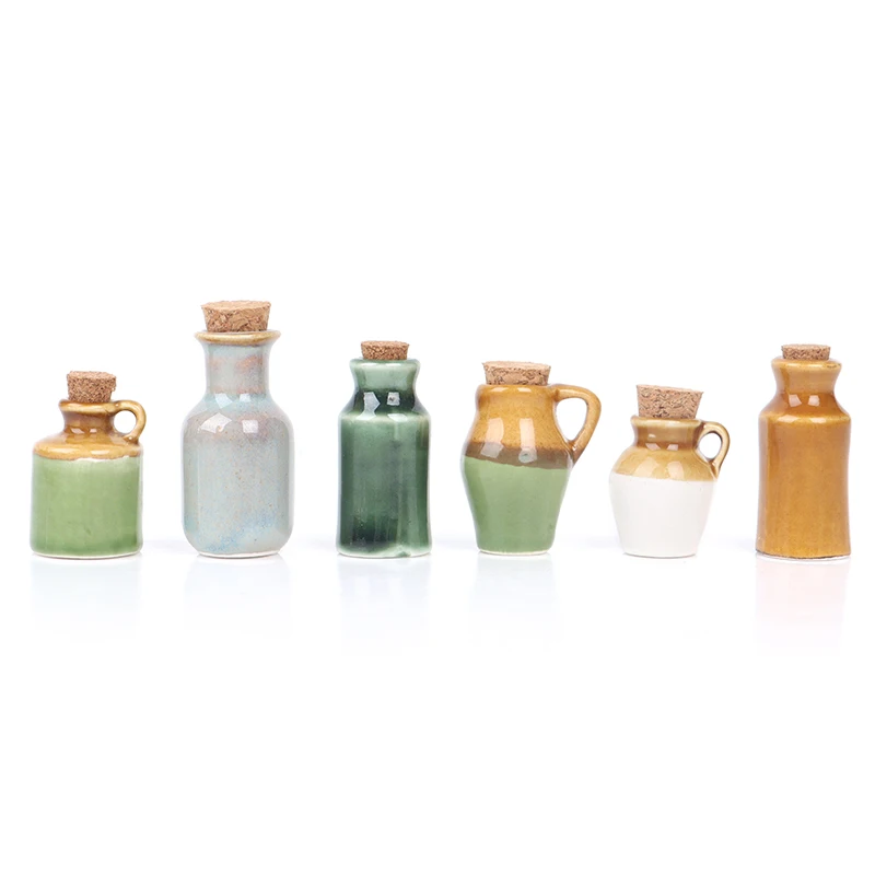1Pcs 1:12 Dollhouse Miniature Ceramics Jar Seasoning Jar Kitchen Toy Home Decor