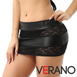 Mini jupes transparentes en faux cuir pour femmes et adolescentes, jupes courtes, dentelle noire, serrées, sexy, mode, été, média, 2021