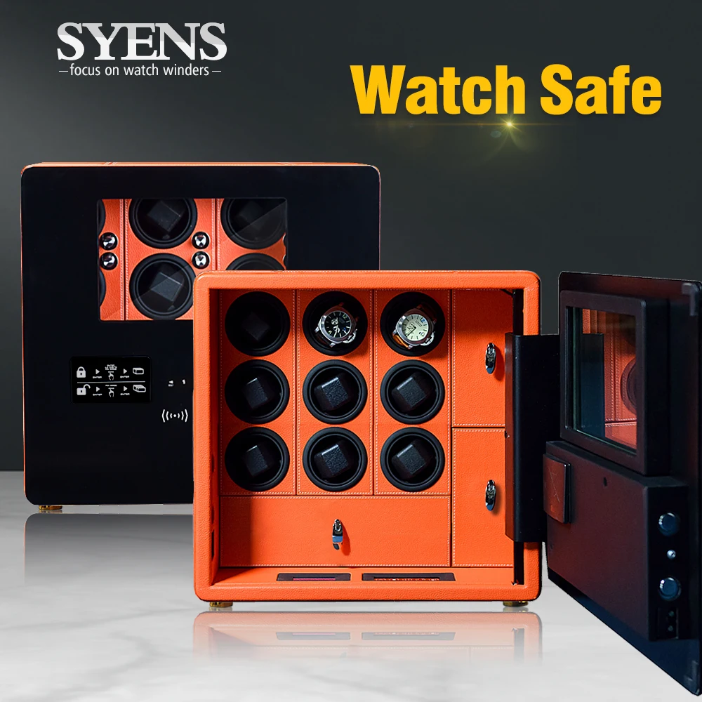 

Automatic Watch Safe Box 9 Winders 110-240V power adapter supply Electric Safety case Strong box