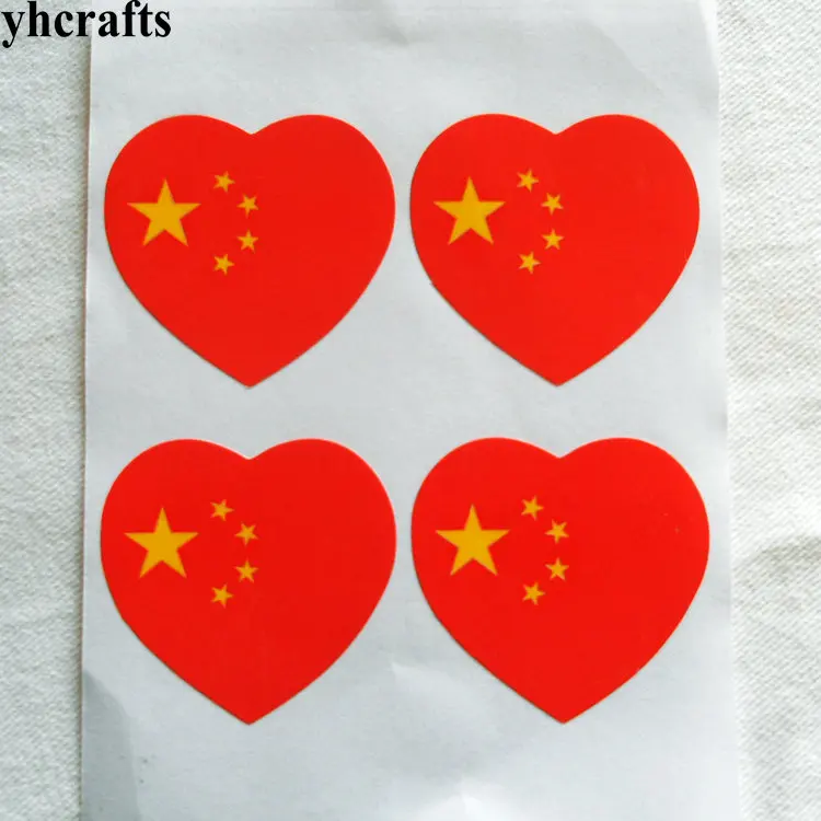 Wholesale Mix 100 Chinese national flag stickers Five-Starred Red flag adhesive stickers National day Love China flagpromotion