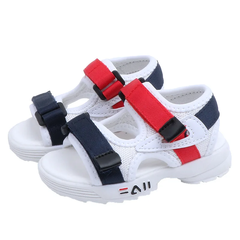 2022 Children\'s Summer Boys Leather Sandals Baby Flat Children Beach Shoes Kids Sports Soft Non-slip Casual Toddler Sandals B841