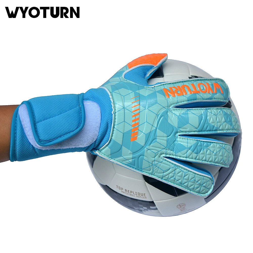 Dropshipping WYOTURN Roll Football Professional Goalkeeper Gloves Palm Soft Latex Soccer Goalie Gloves With Protection Dropship