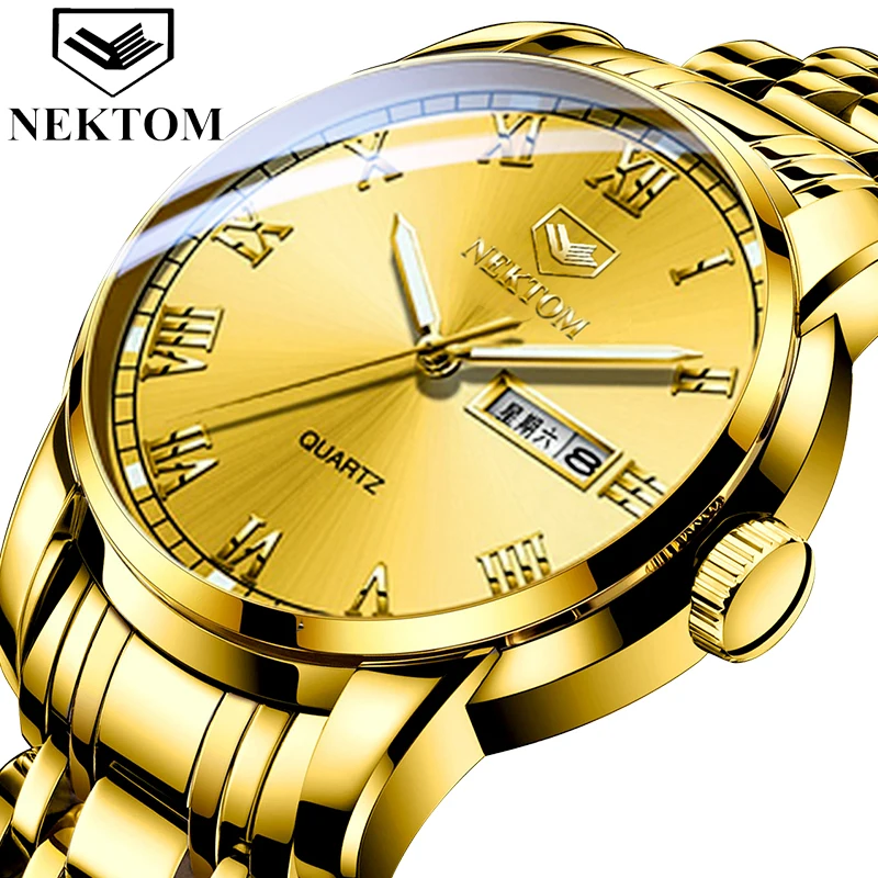 

Fashion Watches For Men Luxury Brand NEKTOM 2021 Quartz Date Waterproof Business Luminous Male Watch Relogio Masculino