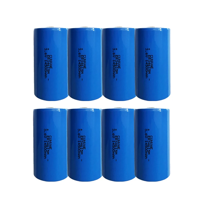 

8PCS D Size ER34615M LiSOCl2 Batteries 34615 3.6V 14500MAH Disposable battery lithium batteries For Alarms and security devices