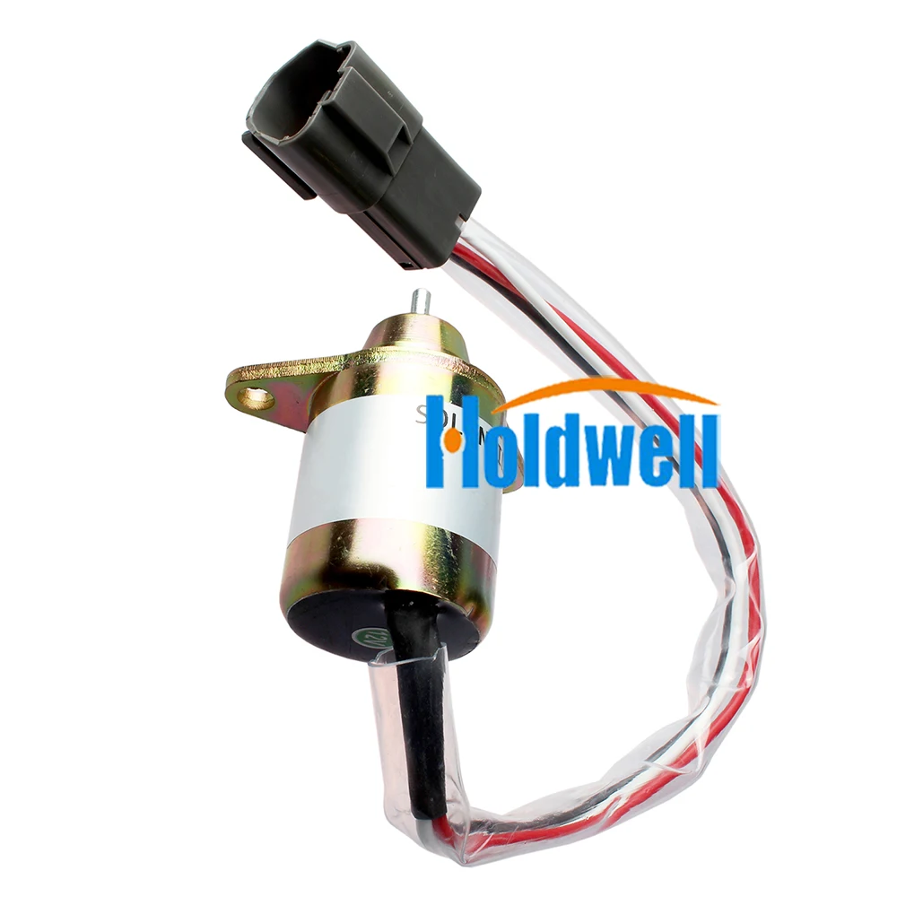 Holdwell 12V Fuel Stop Solenoid VOE14521915 for Volvo EC20C EC27C EC55B EW55B EC35C EC55C EC20C   ECR58 ECR88 ECR28 Excavator