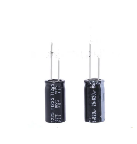 100pcs 25v 820uf 820UF 25V   Electrolytic Capacitors Size:10*20 10*16