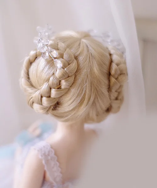 D03-P595 kinderen speelgoed BJD DD SD MSD 1/12 1/8 1/6 1/4 1/3 pop Foto props Accessoires Goudbruin twist vlecht haar 1 stks