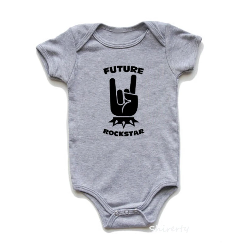 Rock Black Cotton Short Sleeve Baby Bodysuit Baby Boys Girls Clothes Funny Baby Clothing 0-24M