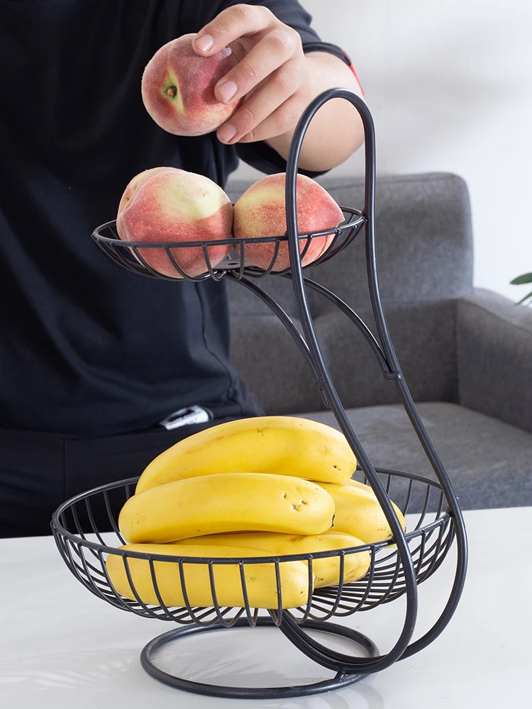 European Three-Layer Iron Fruit Plate Rack, Creative High-End Multi-Layer Small Delicate Double Layer Fruit Basket