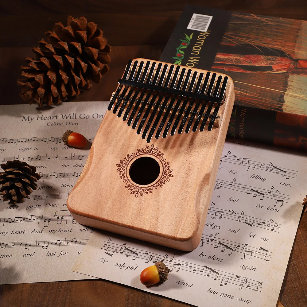 17 Keys Kalimba Thumb Piano, High Quality Wood Mbira Body Musical Instruments With Learning Book Children Gift Kalimba Piano