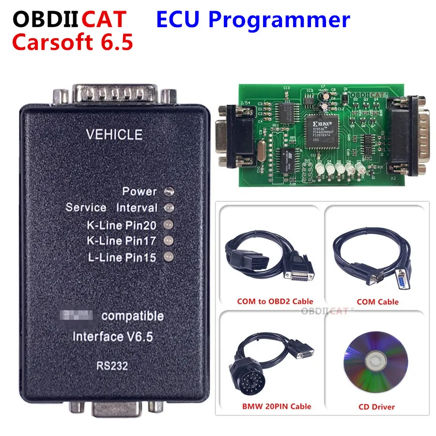 2021 For B-MW E30/E36/E46/E34/E39/E53/E32 Carsoft 6.5 Diagnostic Tool ECU Programmer/MCU OBD2 Scanner with RS232 PC Interface