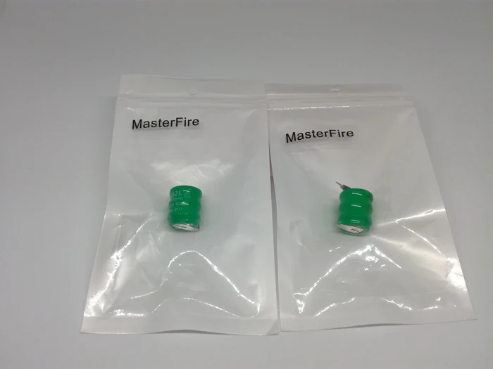 MasterFire 50PCS/LOT New 3.6V 80mAh NI-MH rechargeable battery button cell coin NiMH batteries pack PLC control in the battery