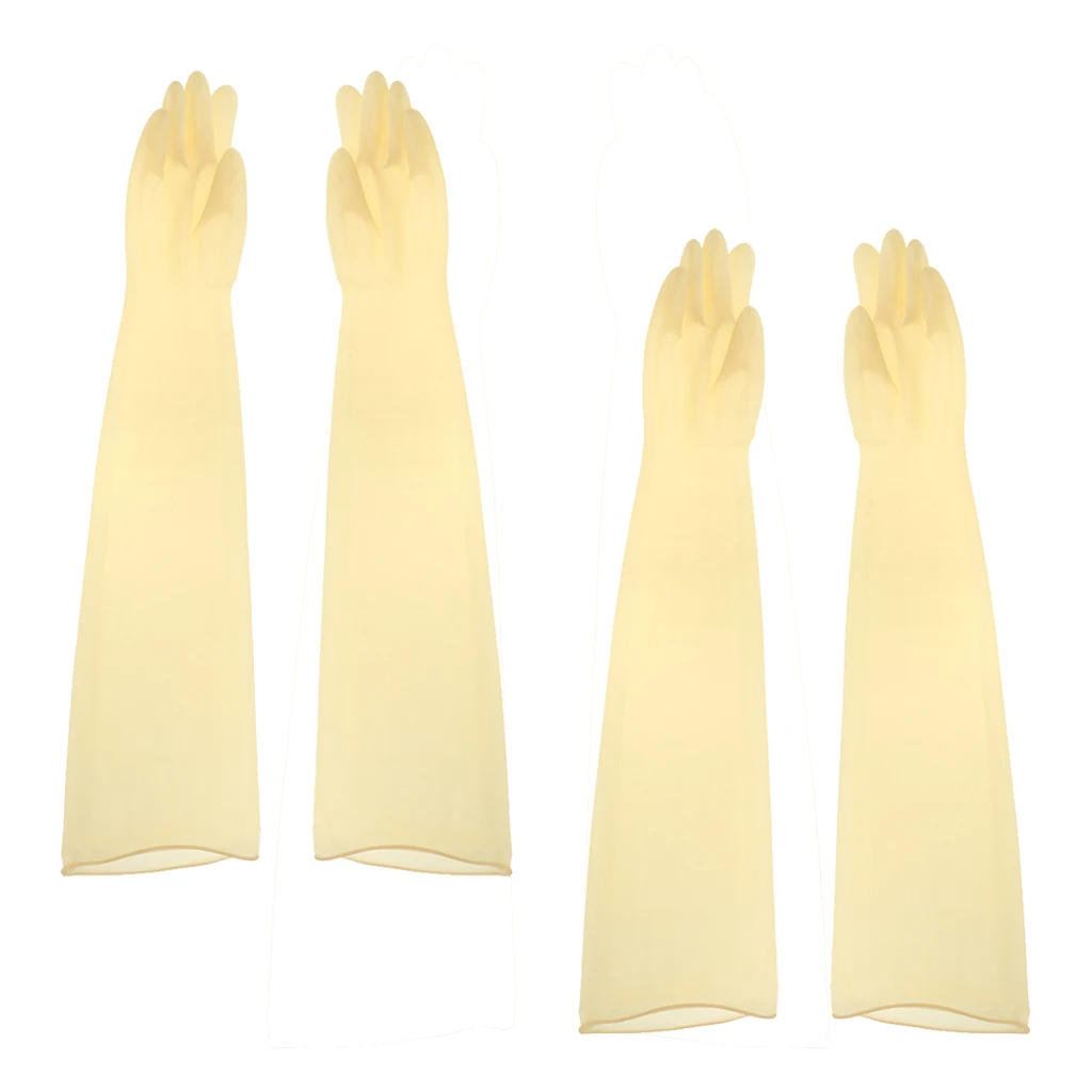 2 Pairs 75cm/30\'\' Anaerobie Glove Box Rubber Work Gloves Long Sleeve Anti Acid