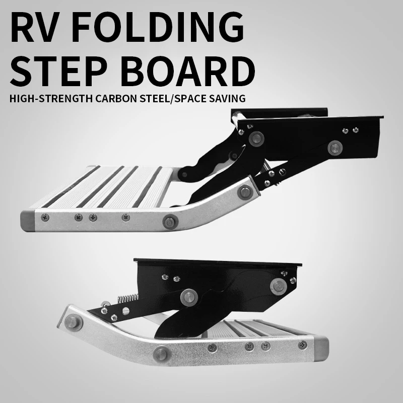 

RV Folding Step Board Aluminum Alloy Manually Shrink Single-layer Pedal Car Modification Safety Non-slip Simple Pedal