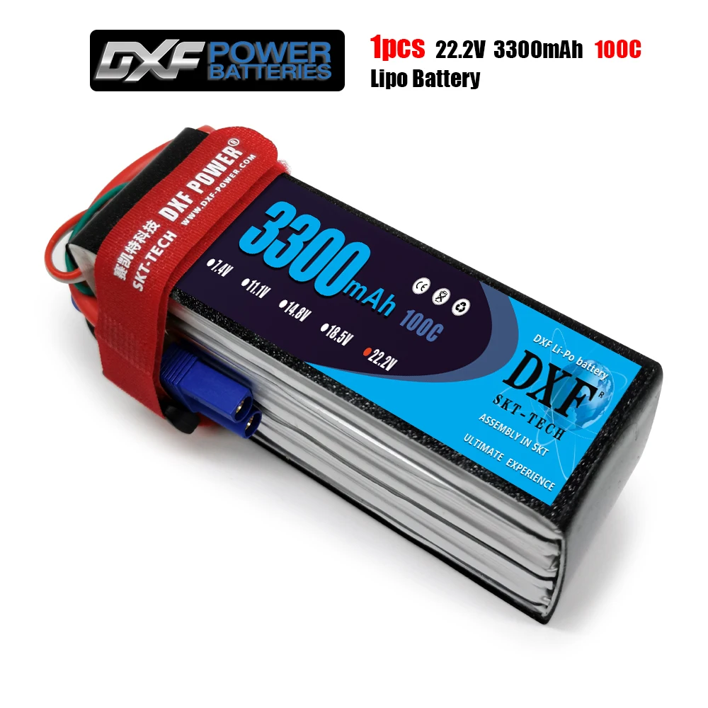 2PCS DXF Good Quality RC Lipo battery 6S 22.2V 3300mah 100C Max 200C for  Airplane Drone Quadrotor Car Boat truck fpv