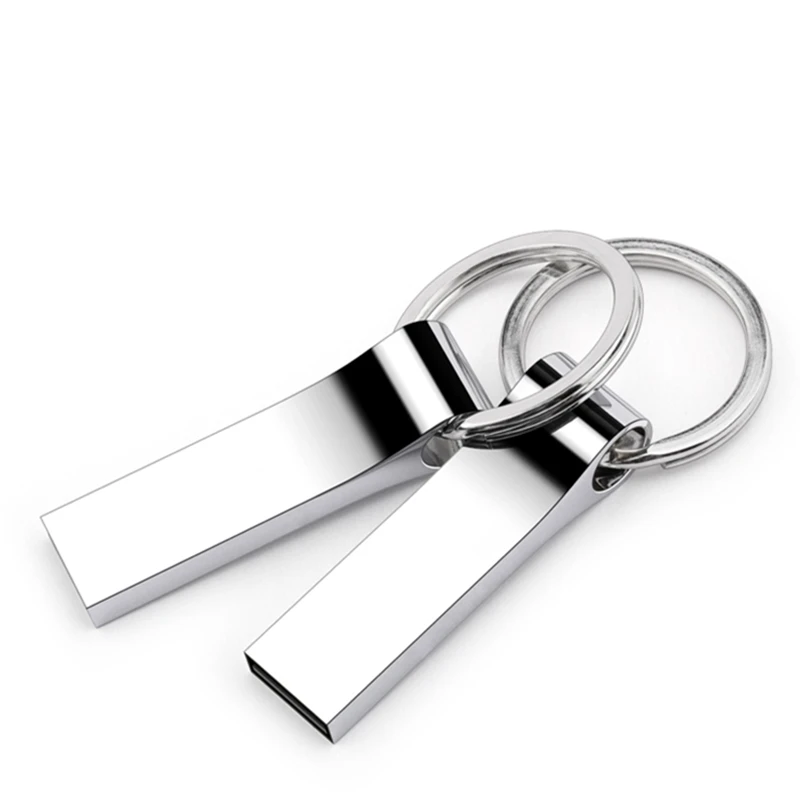 Clé usb en métal étanche, support à mémoire de 8GB 16GB 32GB 64GB 128GB, disque u, argent, cadeau