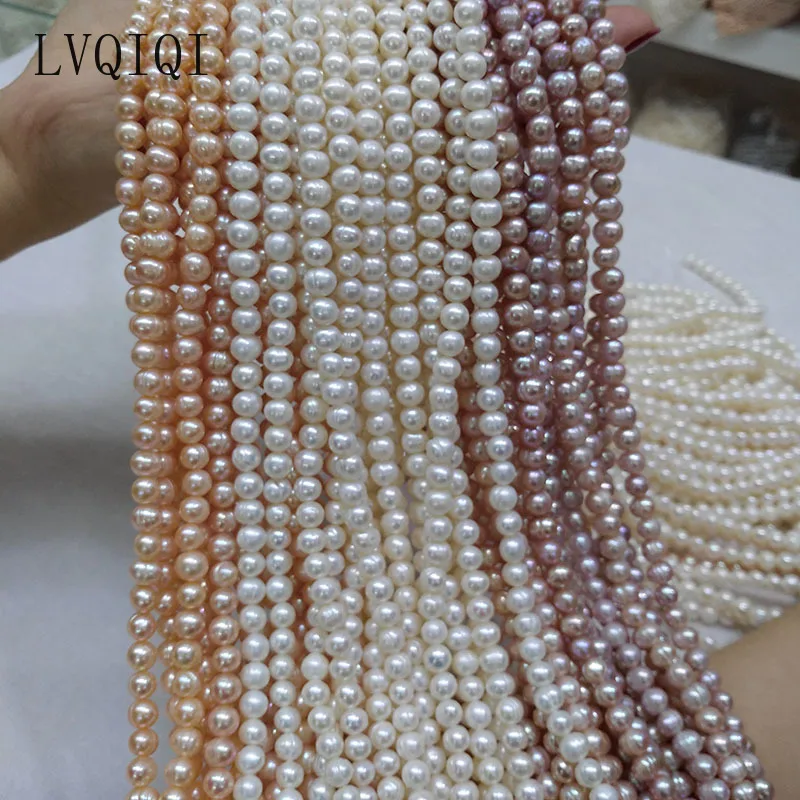 Natural Freshwater Pearl Beads High Quality 36cm Punch Round Loose Pearls Bead for DIY Women Necklace Bracelet Jewelry Making