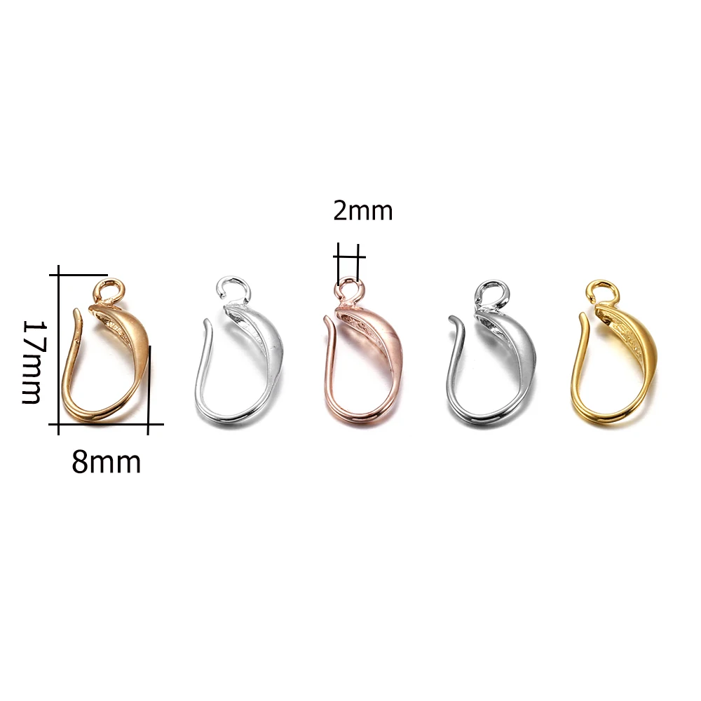 12pcs 17x8mm Copper Rose Gold French Earring Hooks Ear Clasps Settings Ear Wires For DIY Jewelry Making Findings Accessories