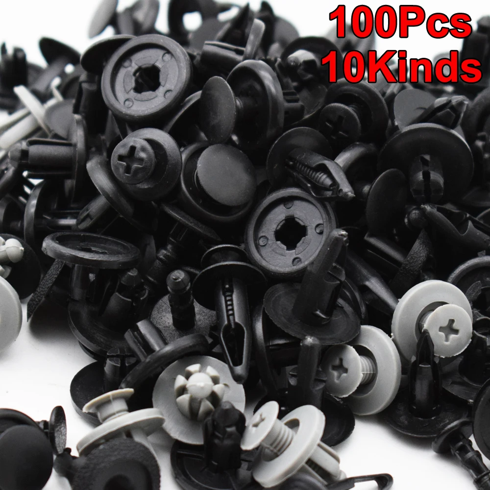 100PCS Car Clips Auto Fasteners Mixed Plastic Vehicle Bumper Clip Retainer Rivet Door Panel Fender Liner For Audi Honda Mazda image 4