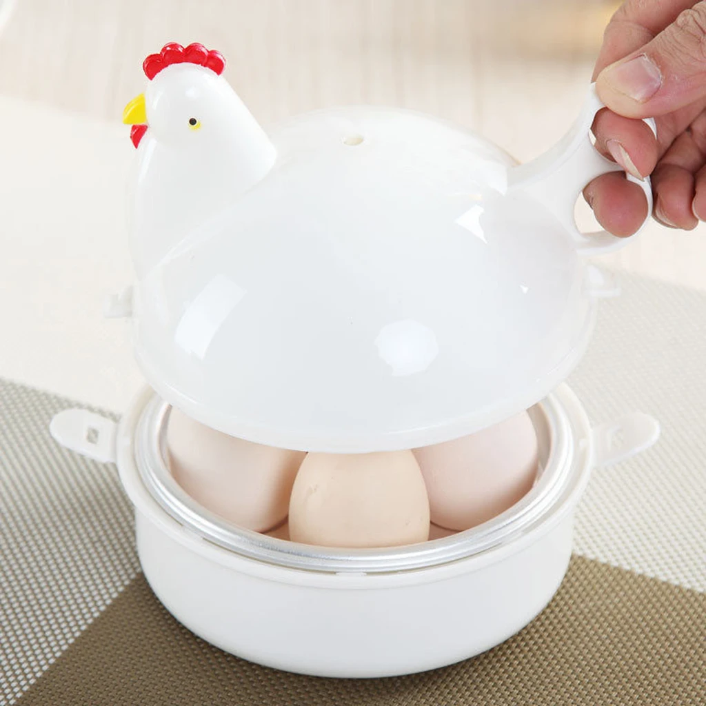 Cute Chicken Shaped Egg Boiler Steamer Microwave Cooking Tool Home Accessory