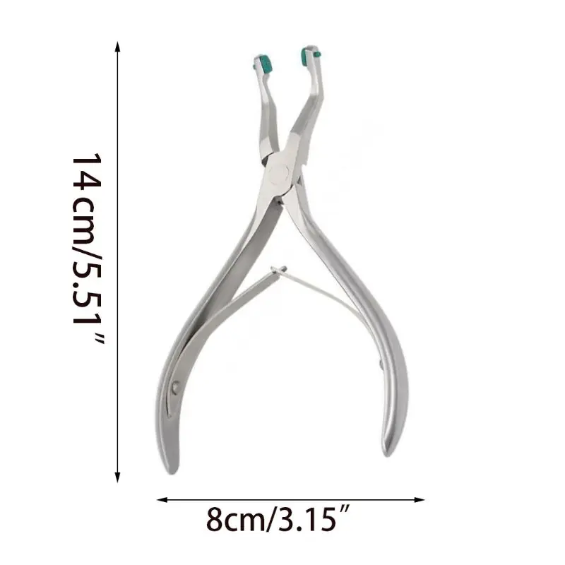 Dentist Stainless Steel  Tools Dental Crown Plier Remover With Green Rubber Tipped Durable