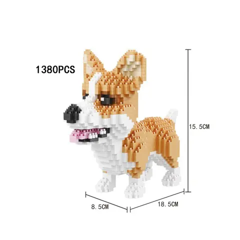 Idea Pets Animal Nanobrick Siberian Husky Corgi Pudel Schnauzer Hund Micro Diamond Block Valp Doge Shiba Inu Leksaker Som Present 10 best sales nanobrick - №2