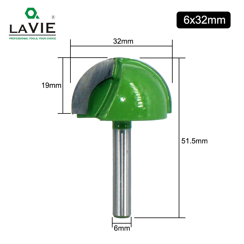 1pc 6mm Schaft Ball Nase Ende Mühle Runde Nase Cove CNC Fräsen Bit Radius Core Box Vhm router Bit Werkzeuge