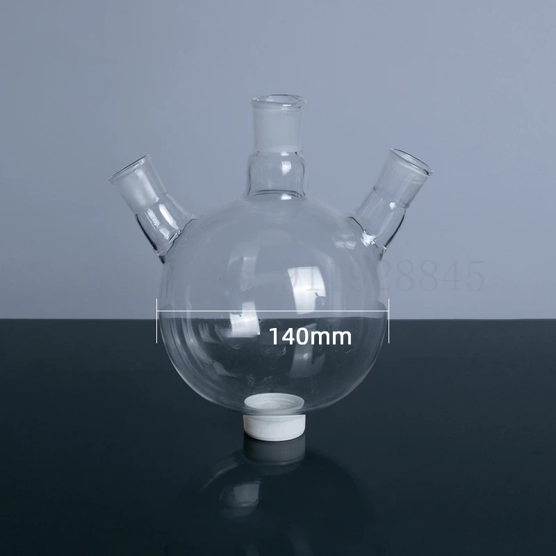 Flcopropriété astronomique rond à trois cols, verre de quartz de laboratoire, 25ml, 50ml, 250ml, 500ml, 1000ml, 1 pièce