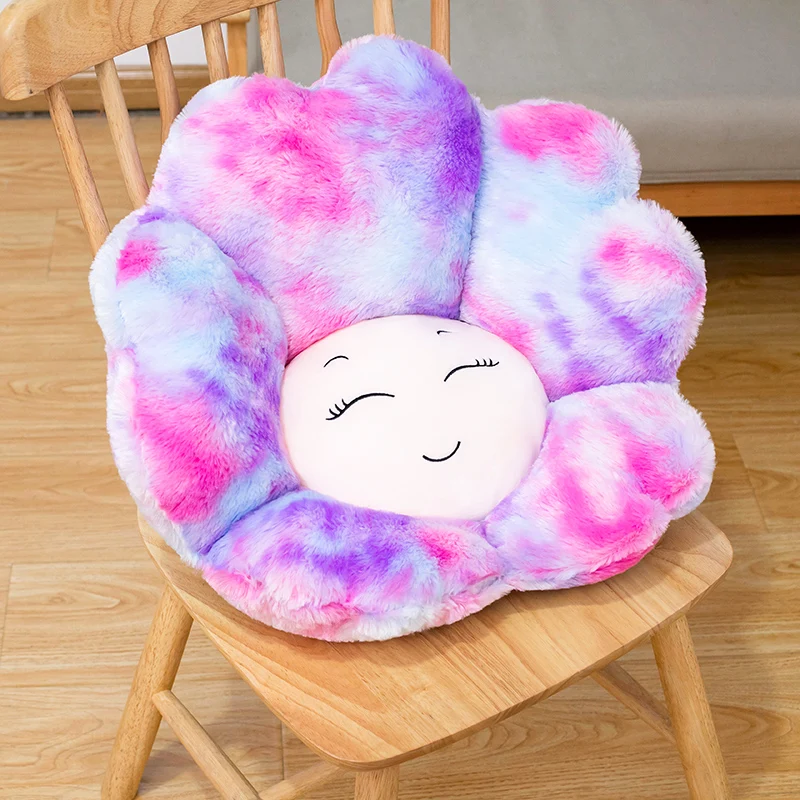 Kawaii Sun Flower Pillow Animal Seat Cushion Stuffed Flower Plush Sofa Indoor Floor Home Chair Decor Winter Children Gift