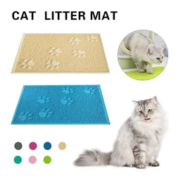 Pet Cat Litter Mat Portable Soft Paws Printed Pad Waterproof Non Slip Pad for House Floor Car Cleaning Supplies PVC Thicken Mat