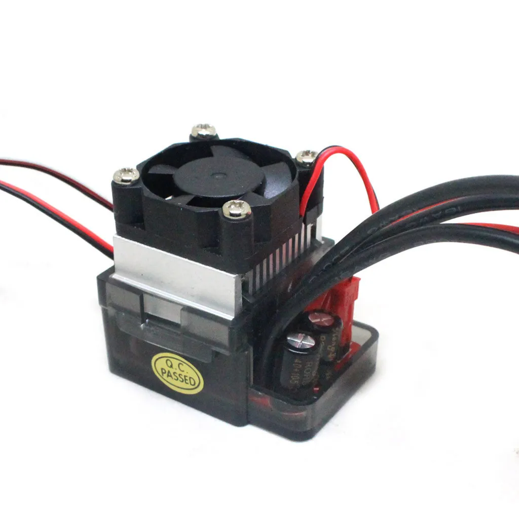 Controlador de velocidad cepillado ESC de alto voltaje 6V-12V 320A con ventilador de refrigeración protección contra el calor de baja voltios y sobrecalentamiento para RC coche camión barco
